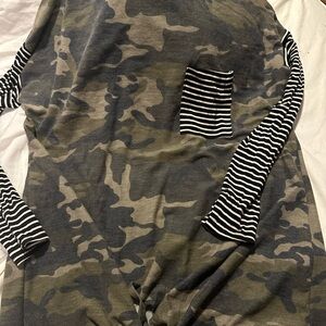 Camo and Striped Women Shirt